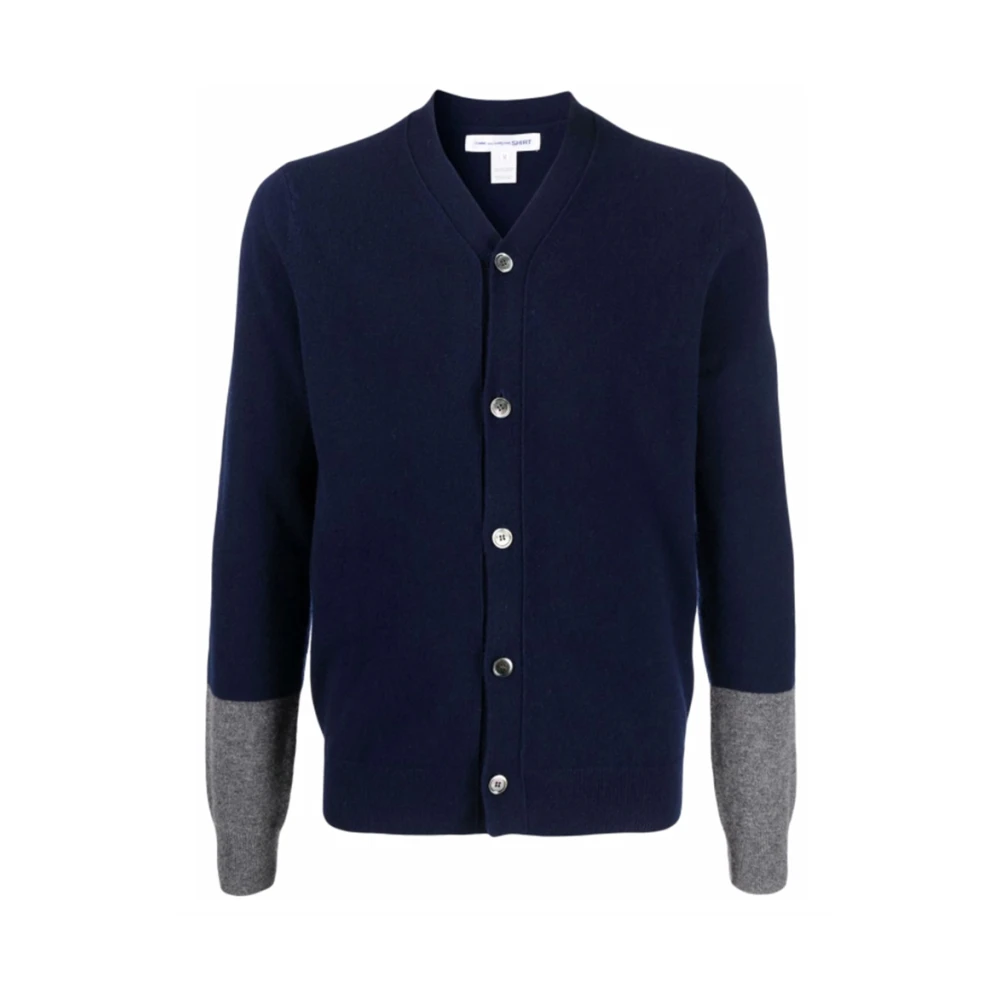 Comme des Garçons V-hals Cardigan in Navy TopGray Blue Heren