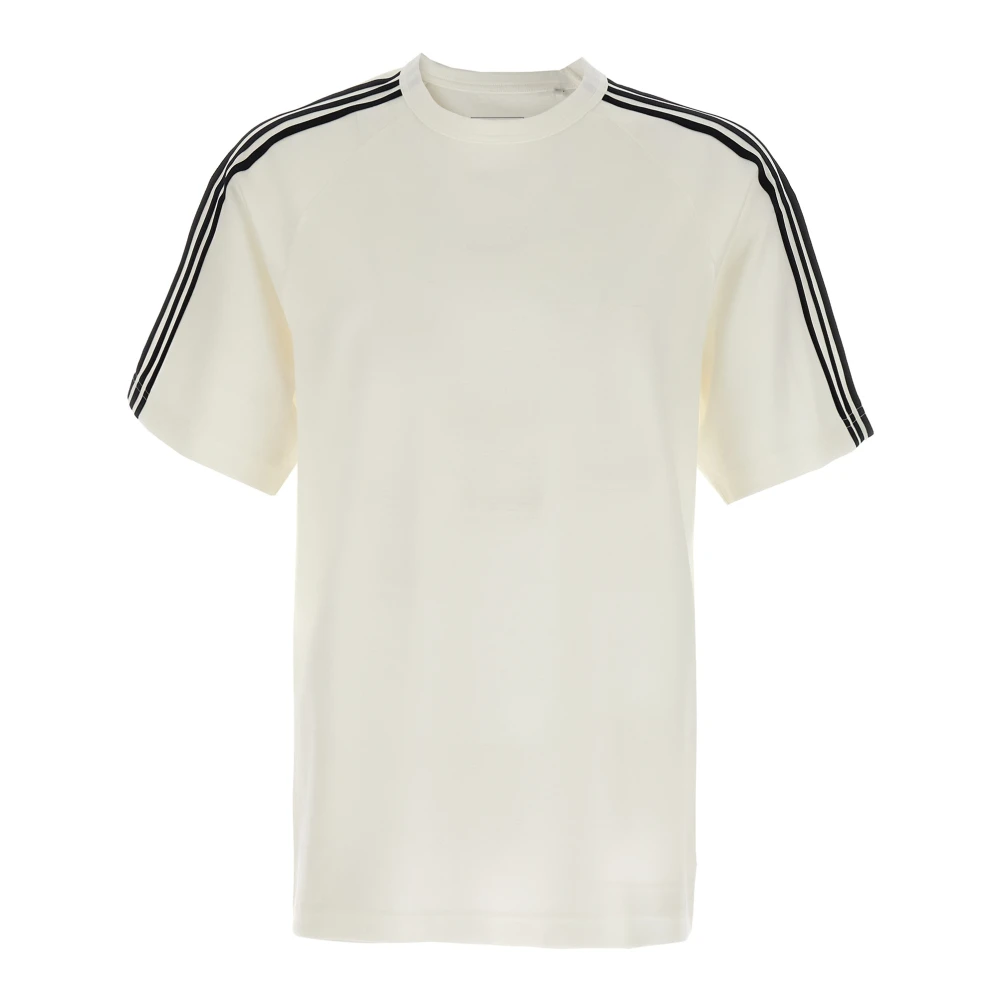 Y-3 Men's White T-Shirts, M, Short Sleeve Tee 3-Stripes