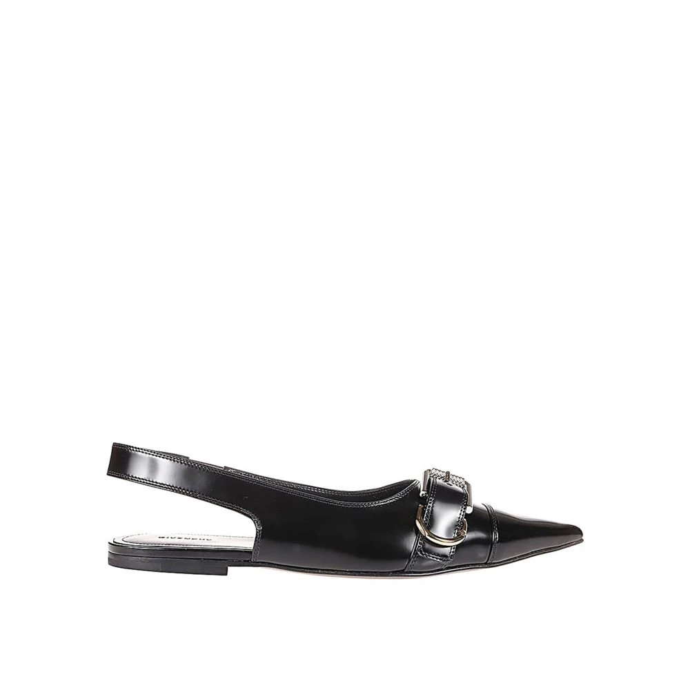 Givenchy Women's Black Slingback Ballerina Flat With Metal Details