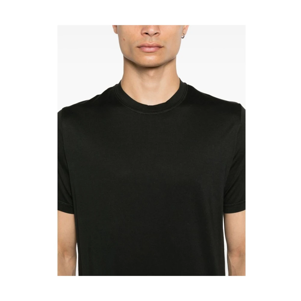 Fedeli Zwarte Katoenen Crew Neck T-shirt Black Heren