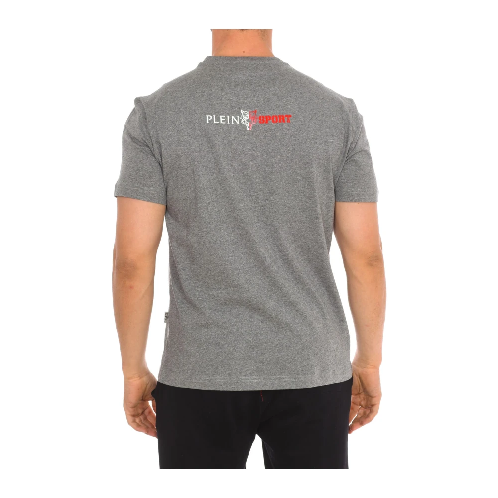 Plein Sport Korte Mouw T-shirt met Merkprint Gray Heren