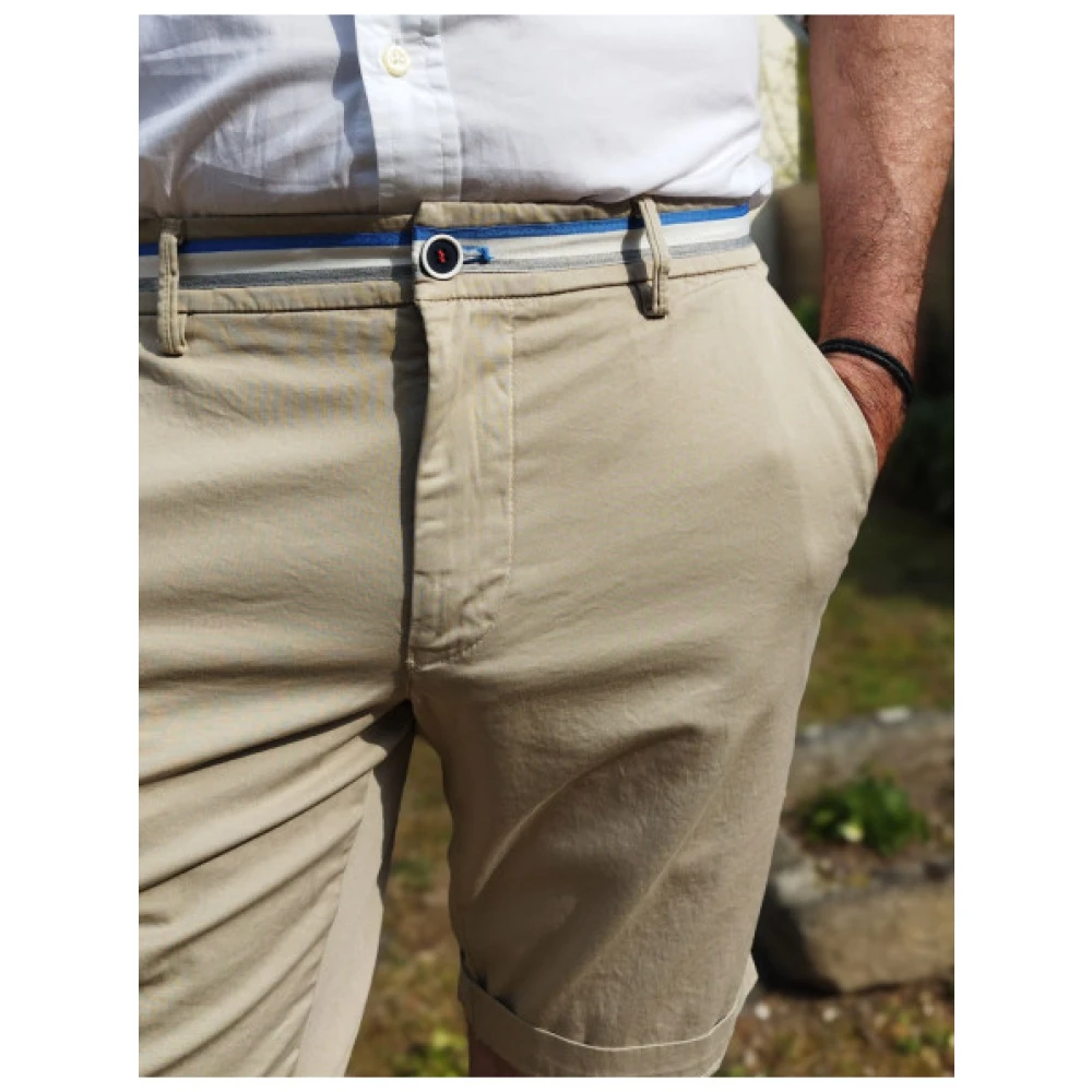 Mason's Stretch Cotton Chino Bermuda Shorts Beige Heren