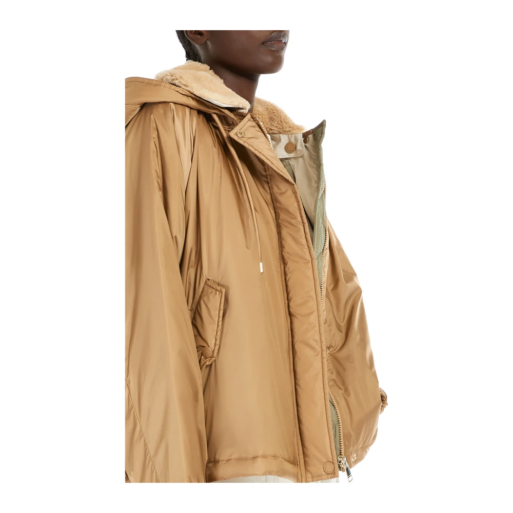 Max Mara Omkeerbare windjack Kamel-zijde mix Brown Dames