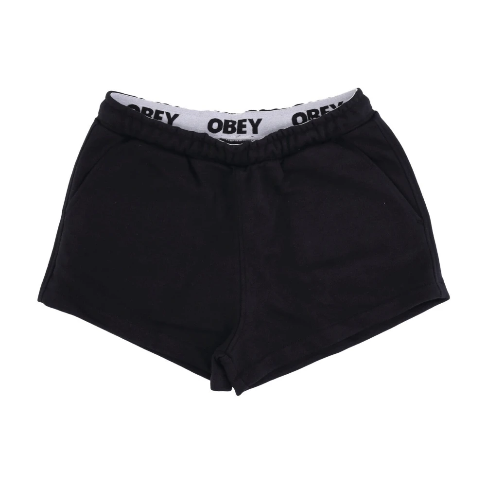 Obey Lisa Terry Zwarte Shorts Black Dames