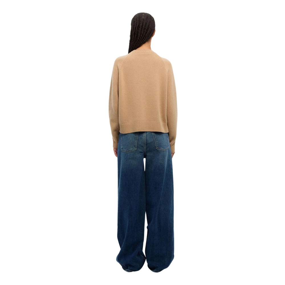 Max Mara Weekend Beige Wollen Trui Ronde Hals Beige Dames