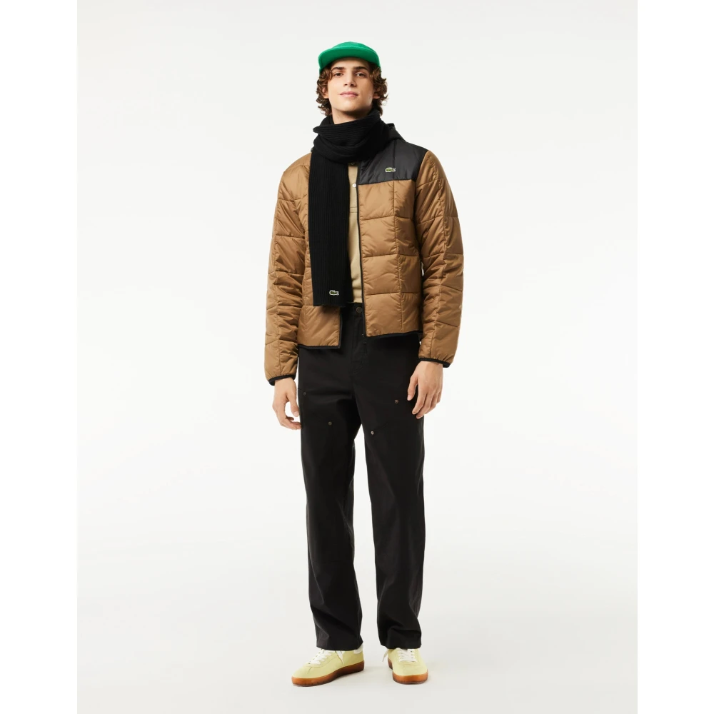 Lacoste Waterdichte Colour-Block Pufferjas Marron Noir Brown Heren