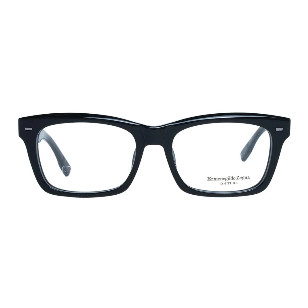 Ermenegildo Zegna Zwarte Trapezium Optische Monturen Black Heren