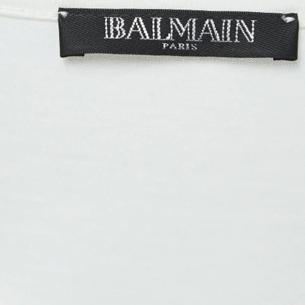 Balmain Pre-owned Cotton tops White Dames
