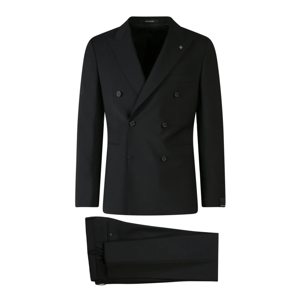 Tagliatore Klassieke Dubbelbreasted Pakken Black Heren