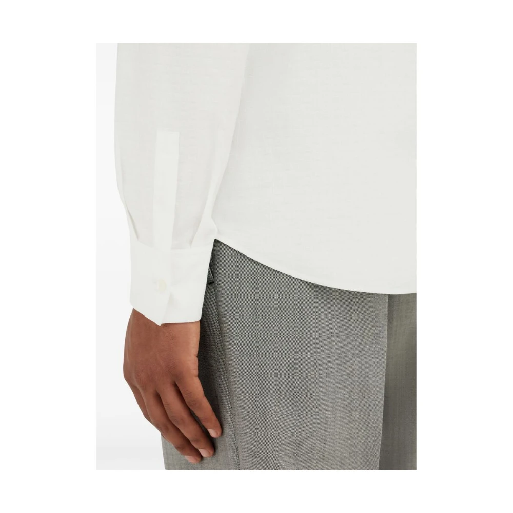 Salvatore Ferragamo Witte Katoenen Klassieke Overhemd White Heren