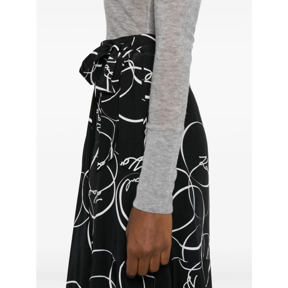 Karl Lagerfeld Cirkel Print Wikkelrok Black Dames