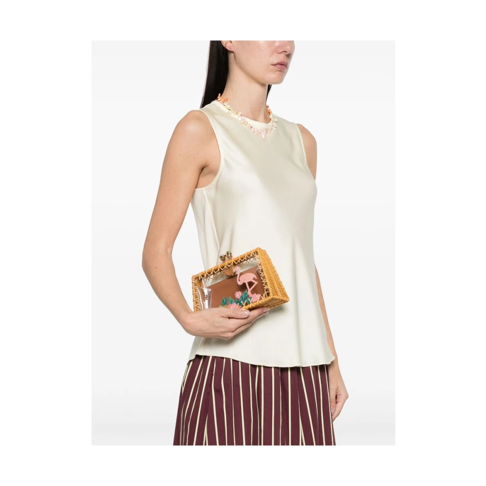 Serpui Beige Kiss-Lock Schoudertas Multicolor Dames