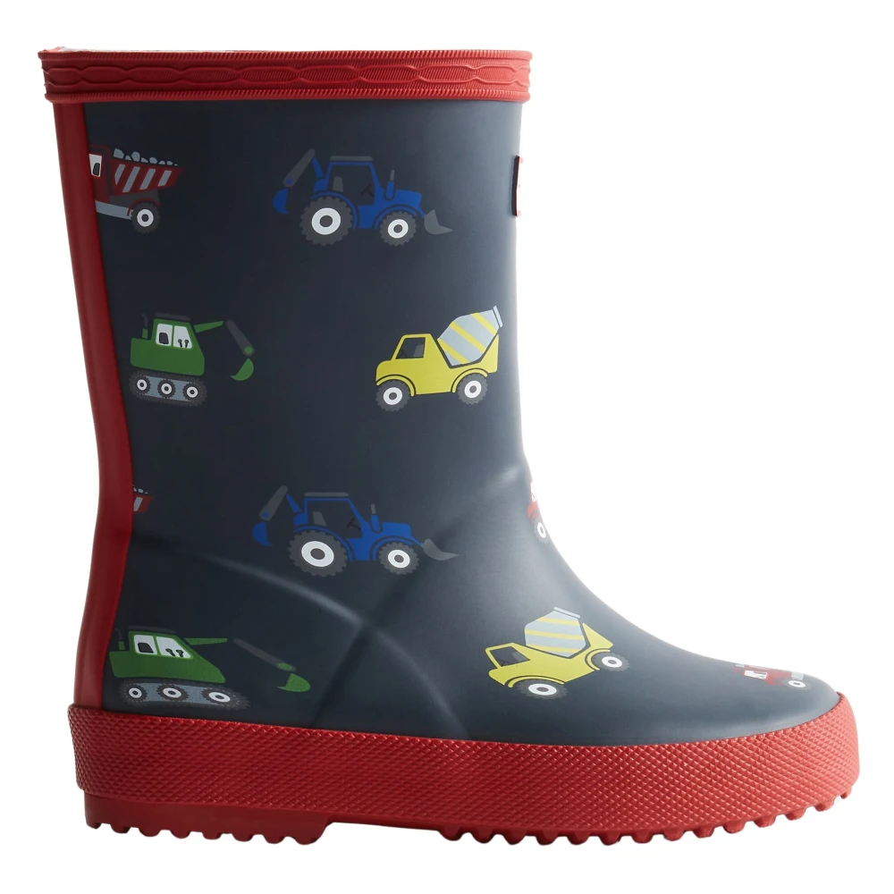 Hunter Boys Multicolor Kids Wellies, 23 Eu, First Construction Print Wellington Boots