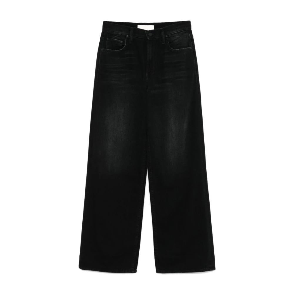 Mother Zwarte High-Waisted Zip Sneak Jeans Black Dames