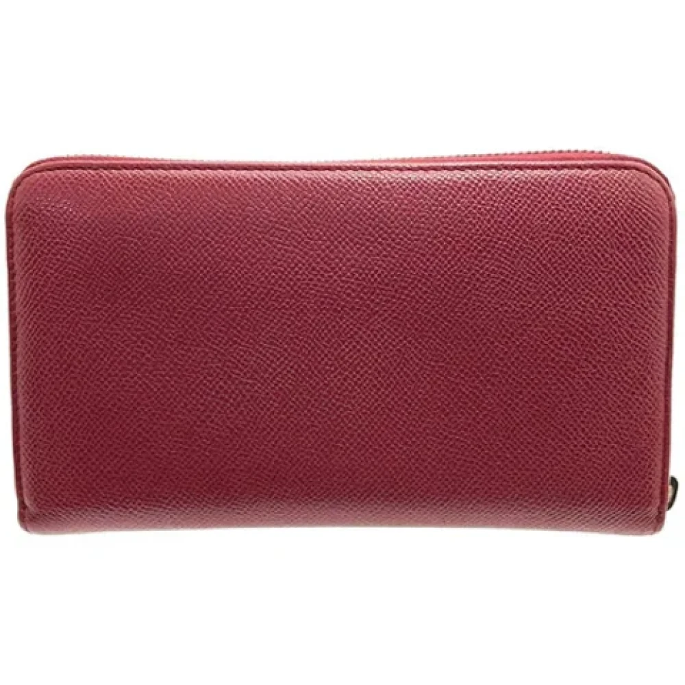 Bvlgari Vintage Pre-owned Leather wallets Red Dames