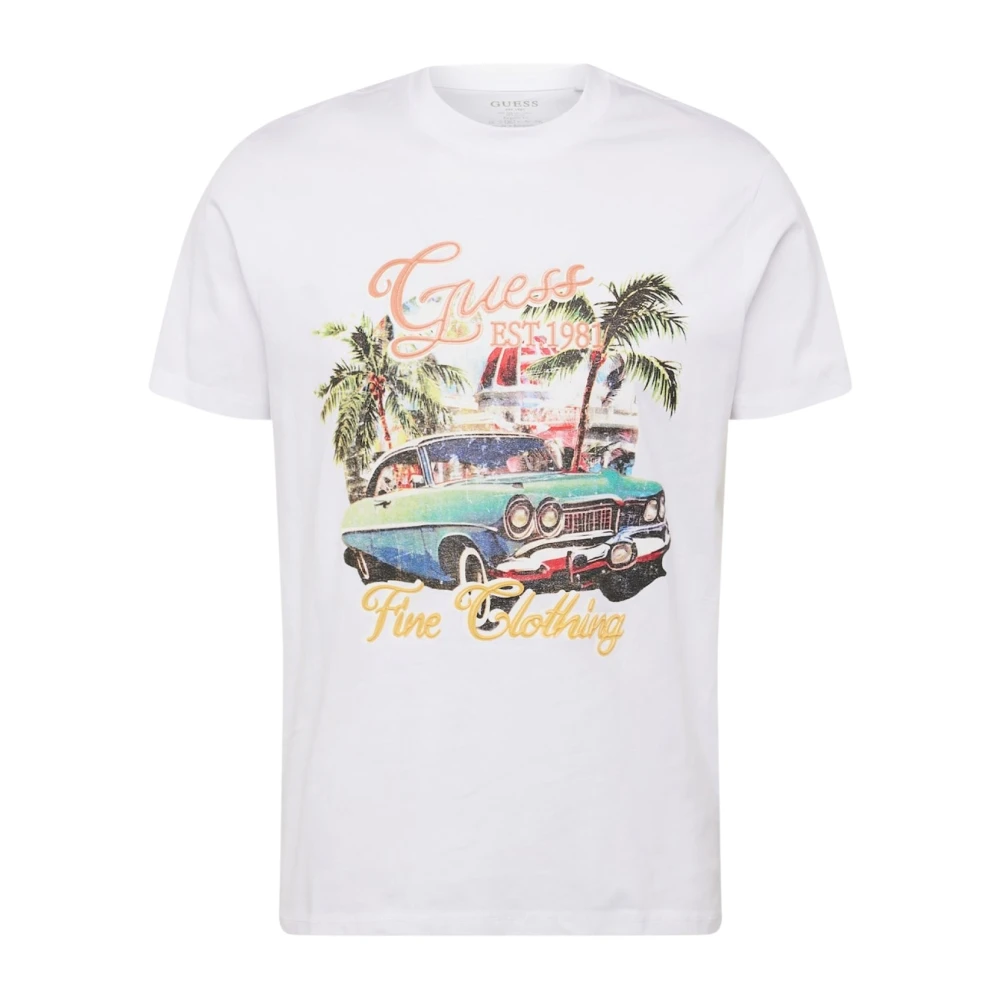 Guess Geprint T-shirt Regular Fit White Heren