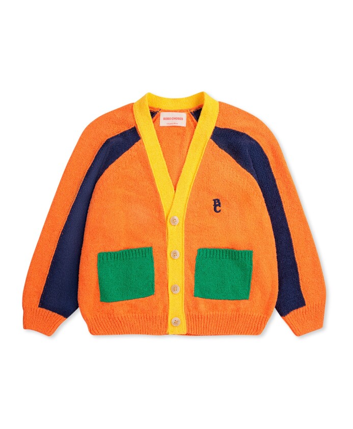 cardigan-en-melange-de-coton-orange-avec-col-en-v
