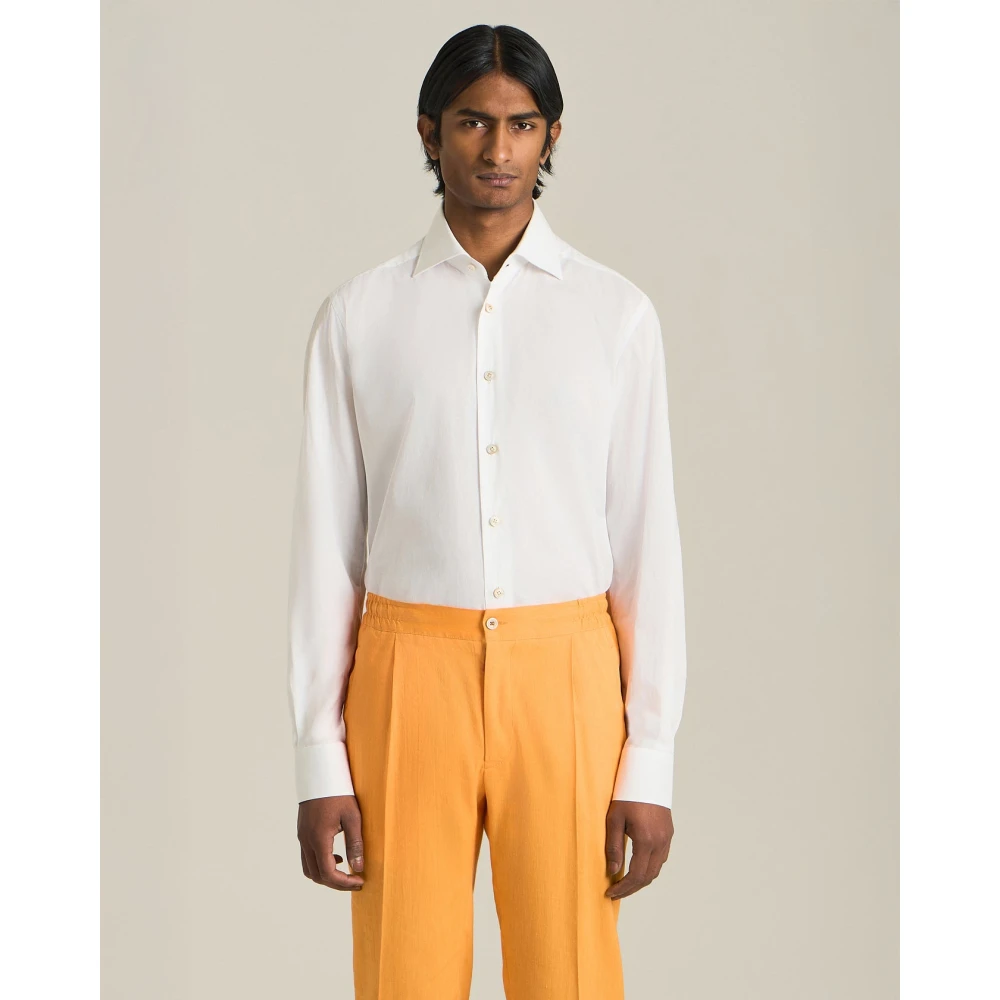 Kiton Luxe Katoenen Overhemd White Heren