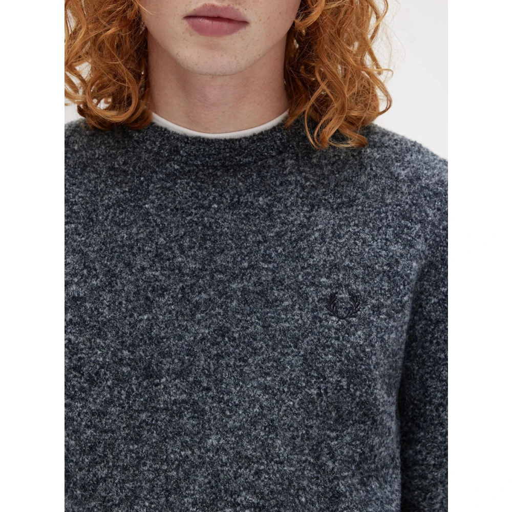 Fred Perry Blauwe Boucle Crew Neck Sweater Blue Heren