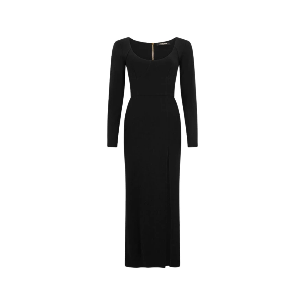 Roberto Cavalli Donna Nero - Midi Dress With Slit - Dresses - S