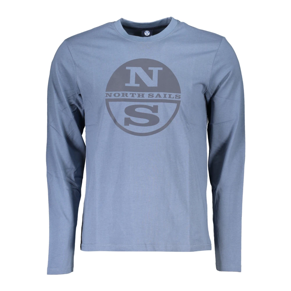 North Sails Blauw Katoenen Longsleeve Crew Neck T-Shirt Blue Heren