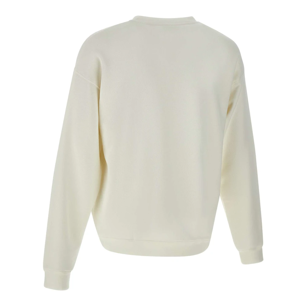 Lacoste Witte Katoenen Sweatshirt met Logo Borduurwerk White Heren