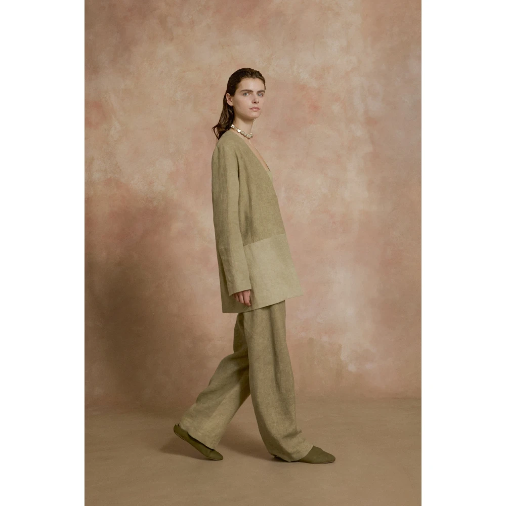 Cortana Cali groene geverfde broek Green Dames