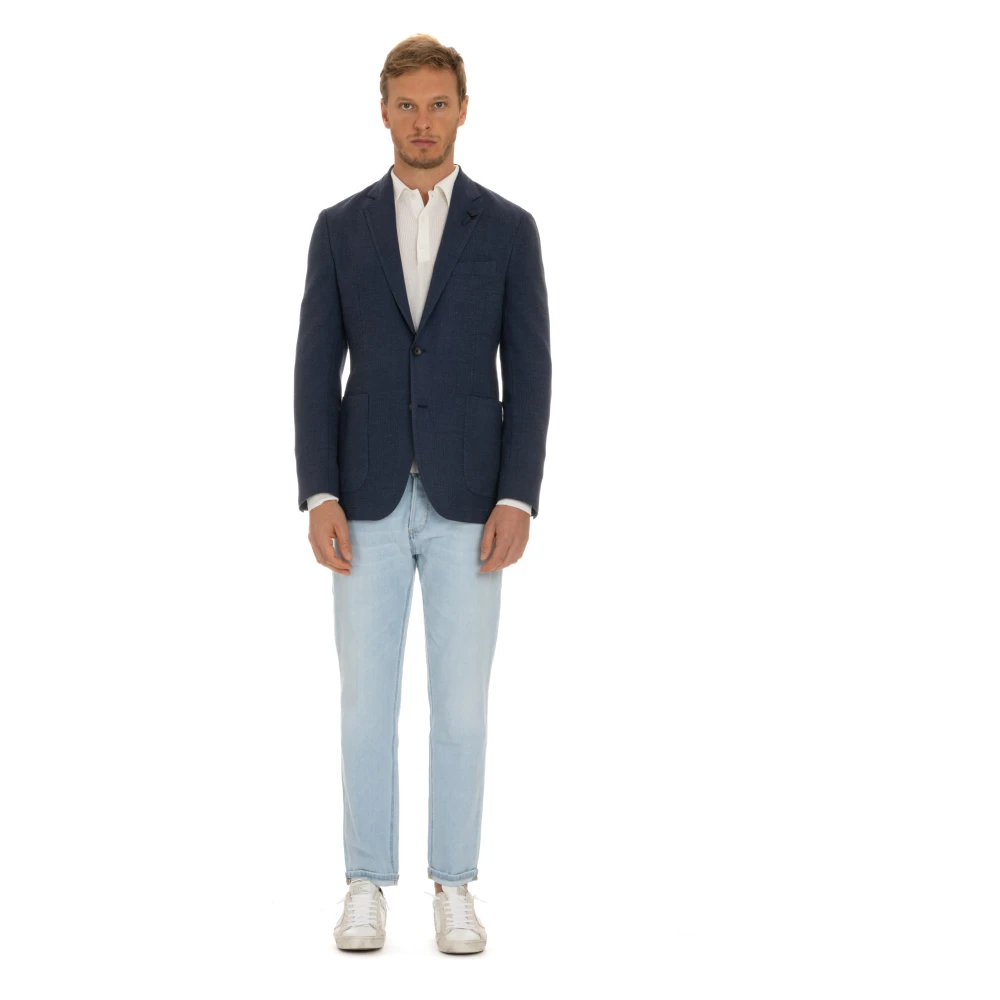 Lardini Blauwe Maatwerk Jassen Blue Heren