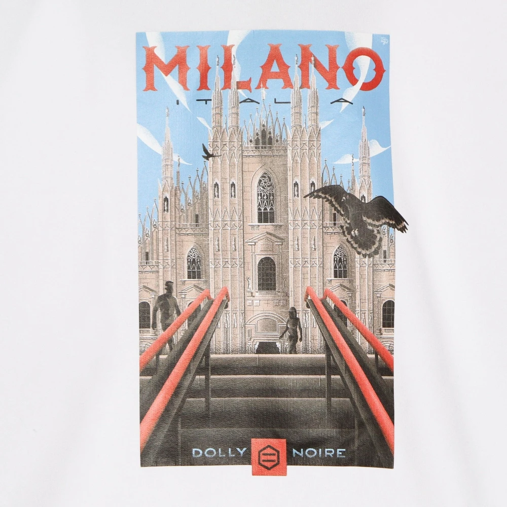 Dolly Noire Witte Milano Hoodie Sweatshirt met Lange Mouwen White Heren