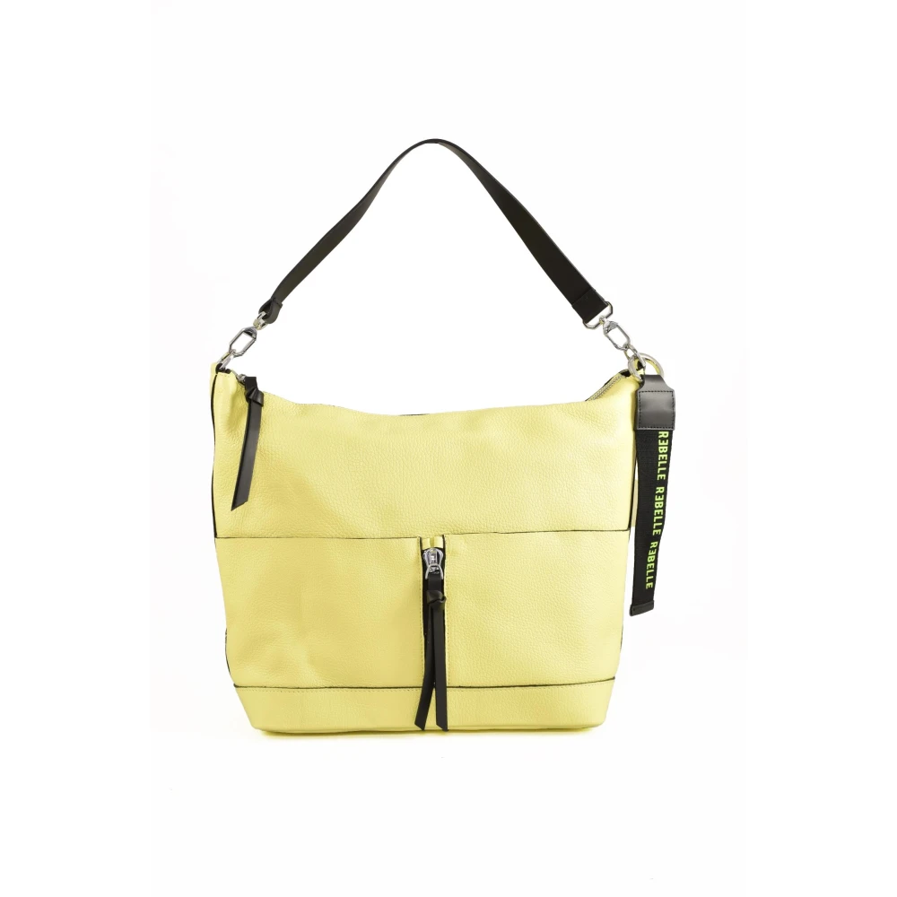 Rebelle Eirene Bucket Leren Tas met Rits Beige Dames