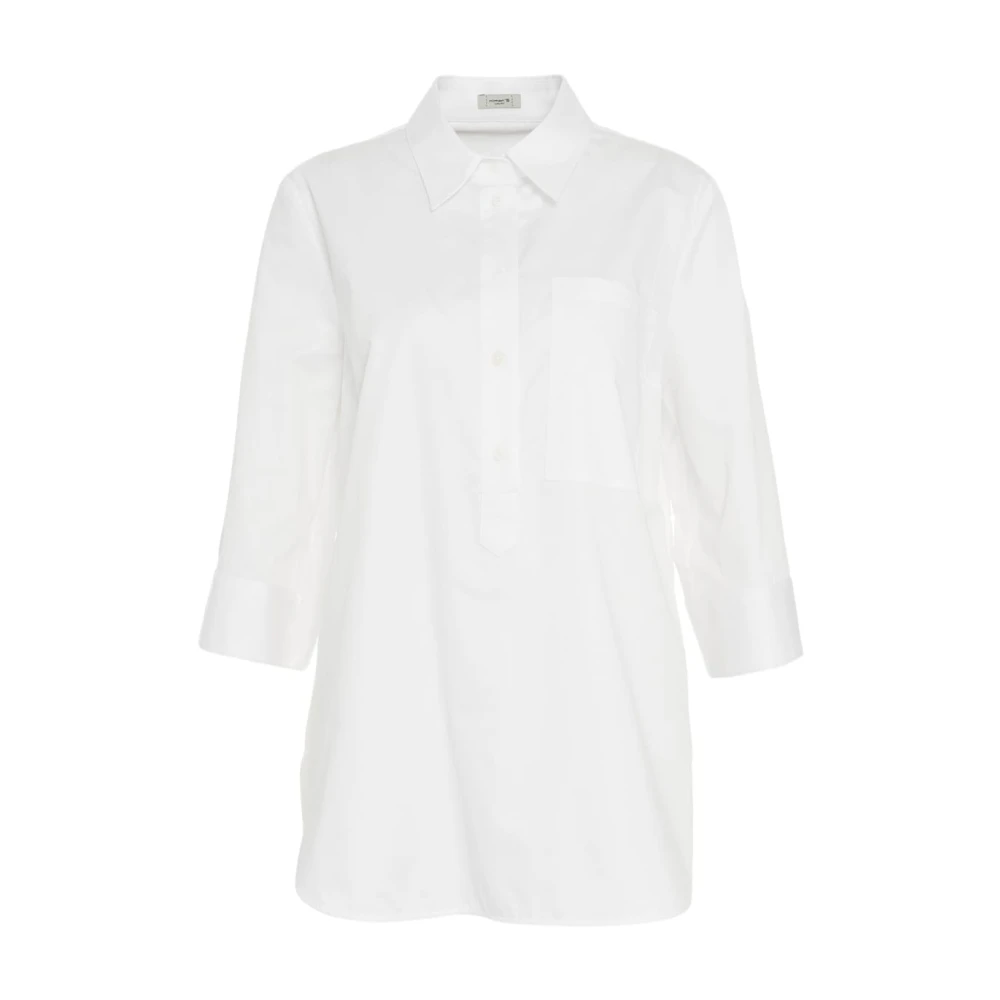 Himon's Elegante Witte Blouse met Driekwart Mouwen White Dames
