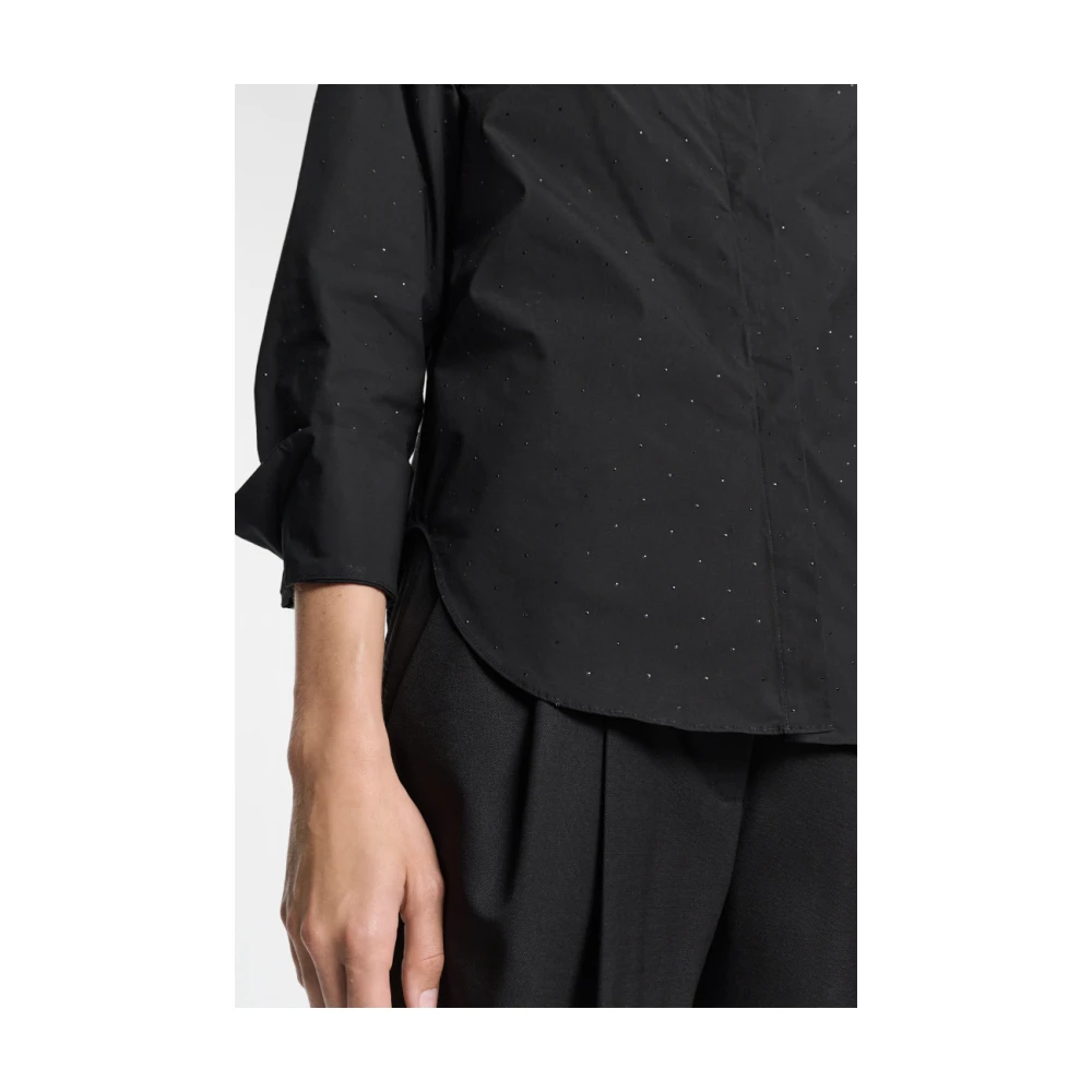 dorothee schumacher Sprankelende Zwarte Poplin Blouse met Strass Versieringen Black Dames