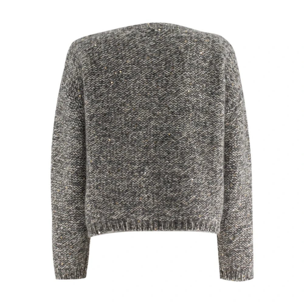 Ermanno Scervino Paillet Versierde Wol Coltrui Trui Gray Dames
