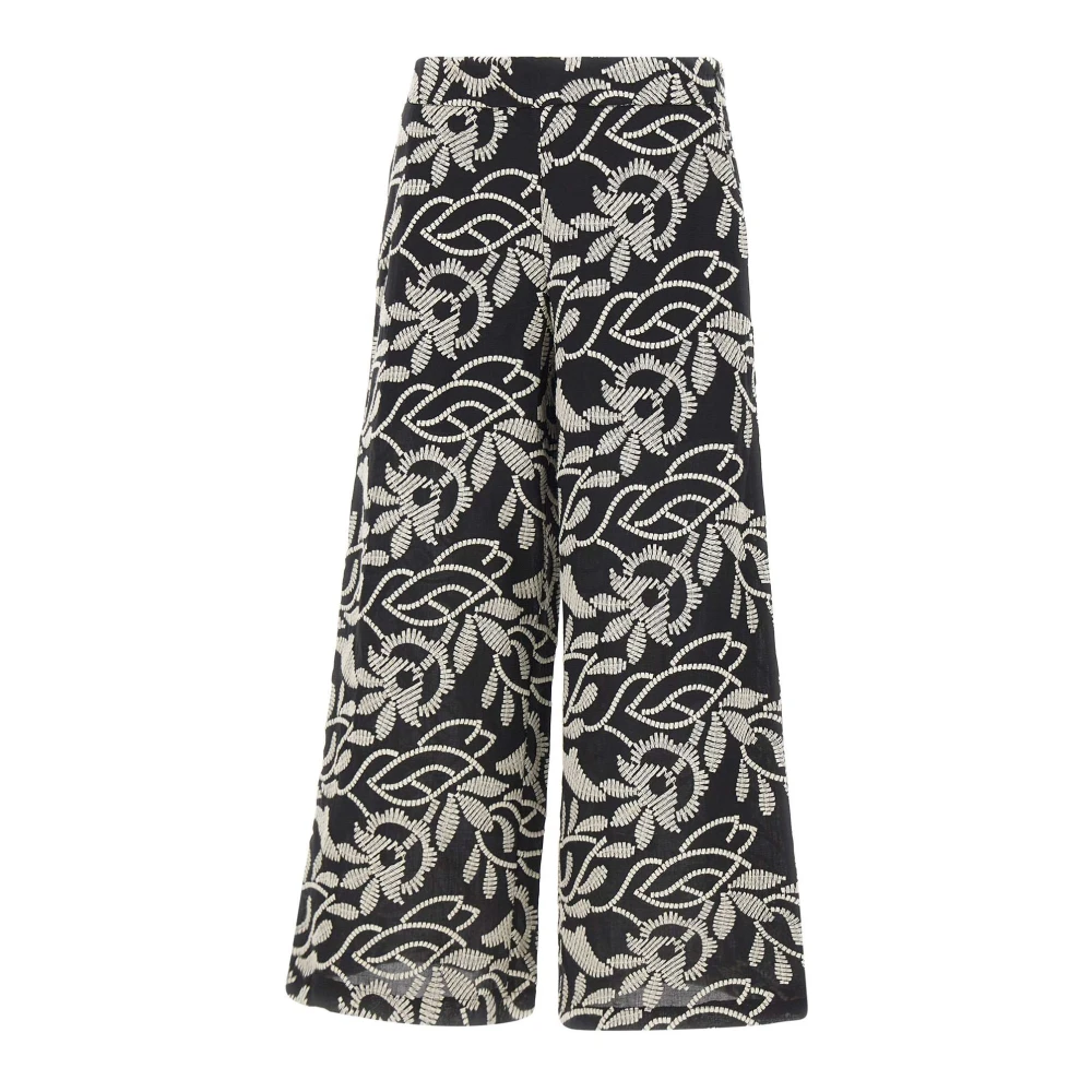 Elena Mirò Women's Multicolor Wide Trousers - Wide Trousers - 3XL - Trousers