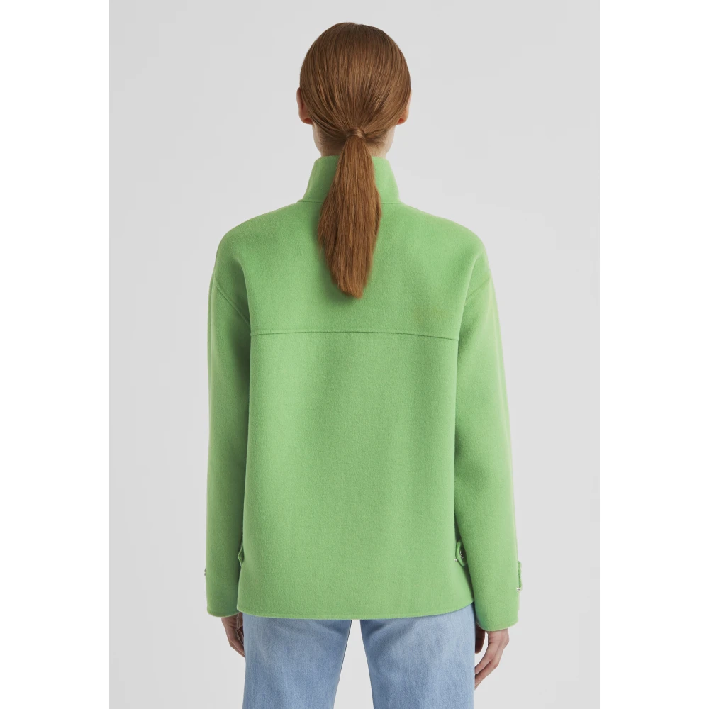 Milestone Doubleface Casual Jack met Opstaande Kraag Green Dames