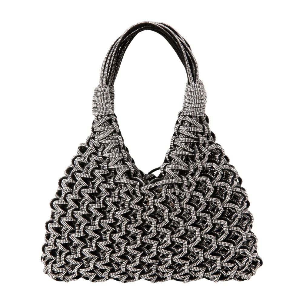 Hibourama Rock Style Zwarte Kristal Handtas Multicolor Dames