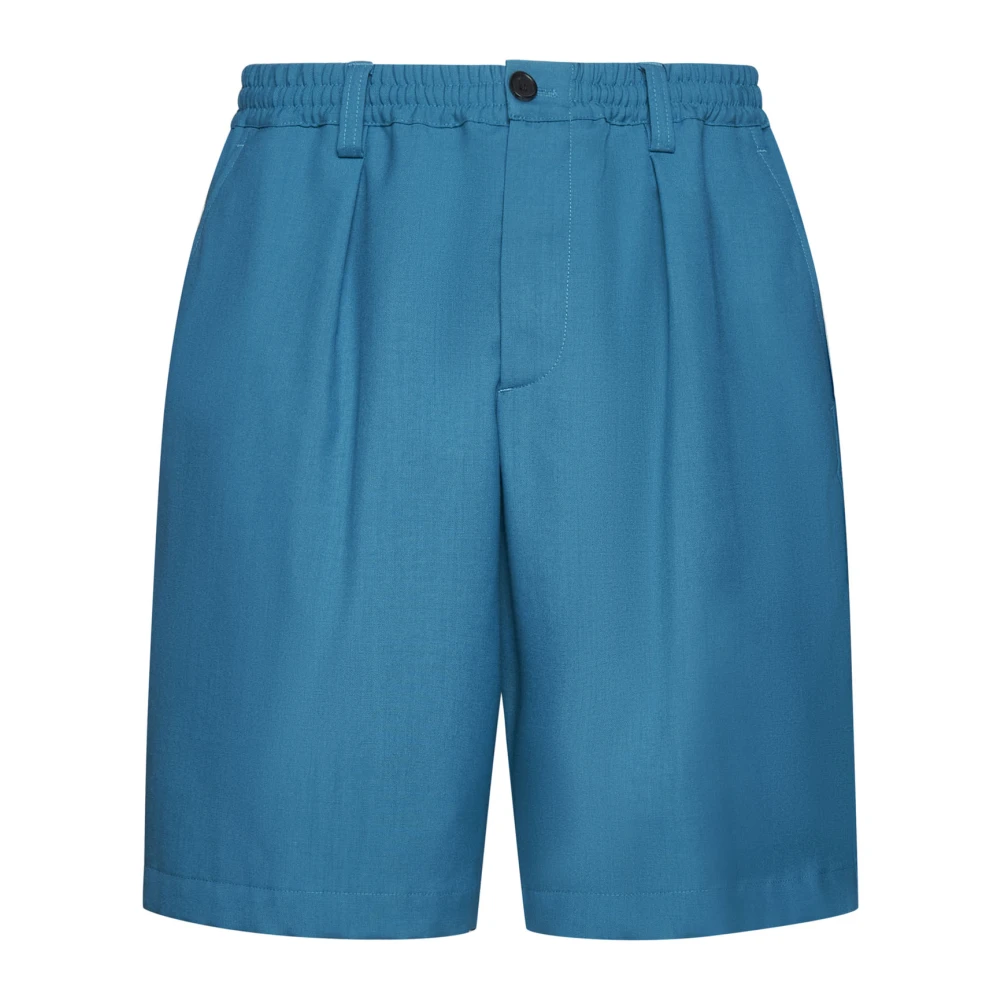 Marni Turquoise Blauw-Groene Geplooide Shorts Blue Heren