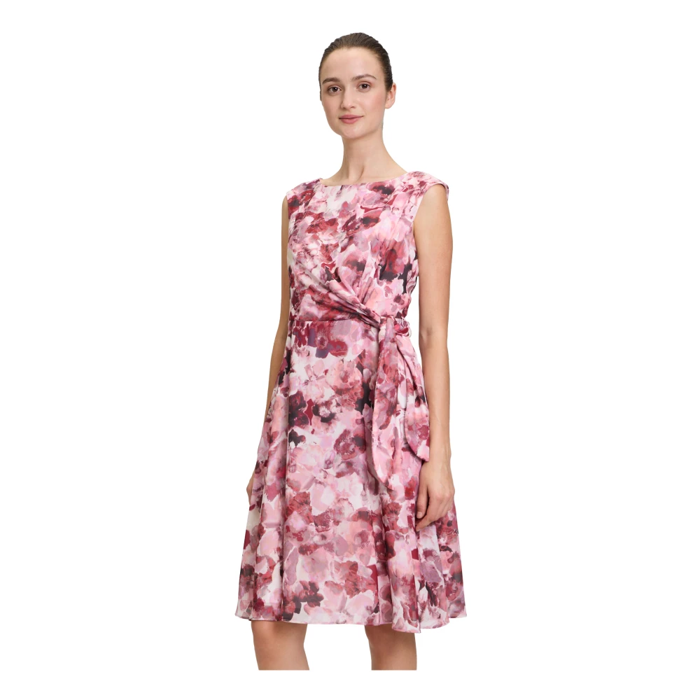Vera Mont Chiffon Cocktailjurk met Riem Multicolor Dames