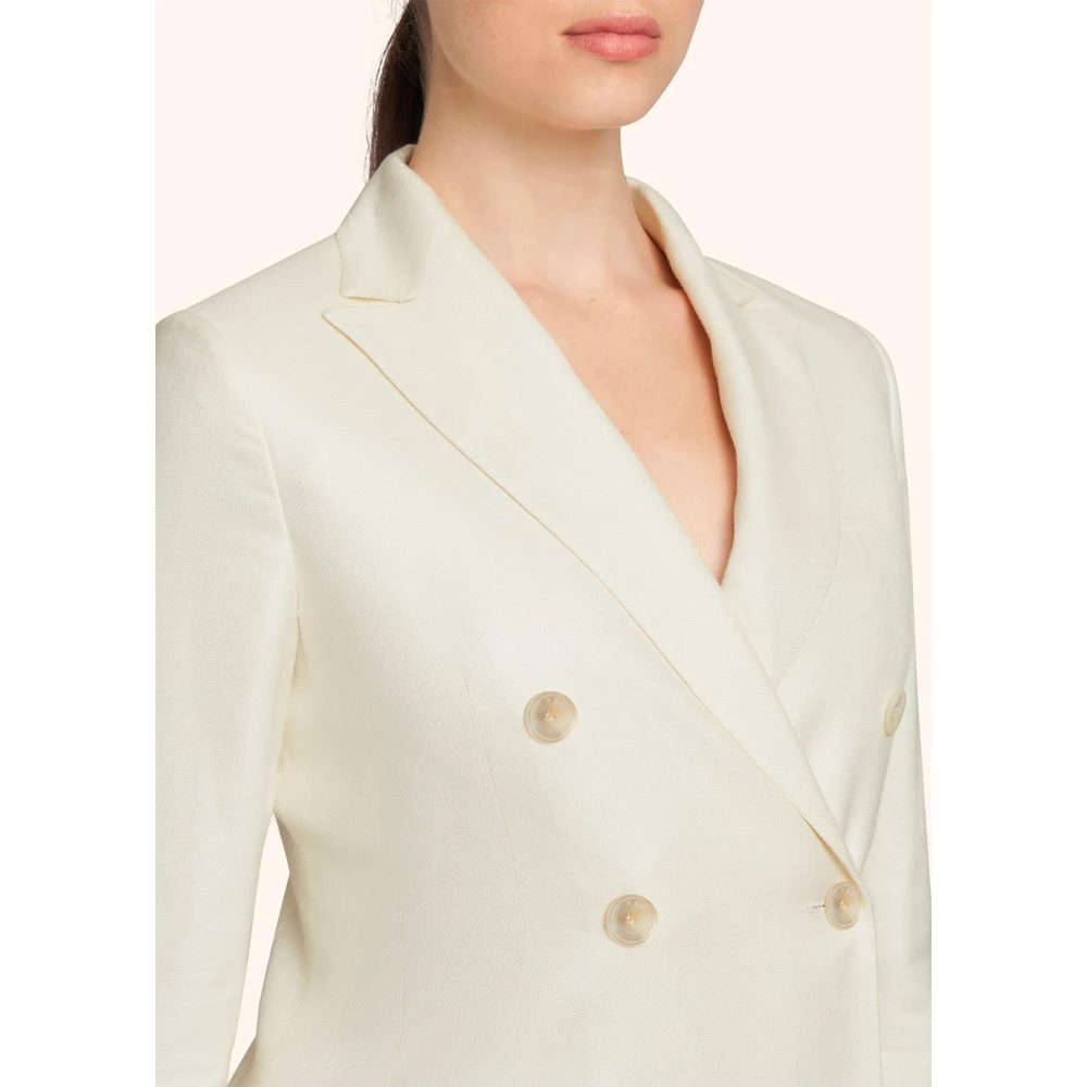 Kiton Dubbelbreasted Viscosejasje White Dames