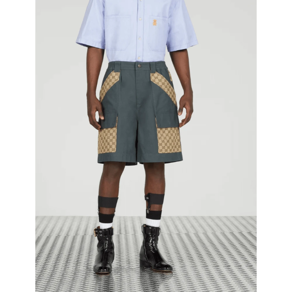 Gucci Canvas Bermuda Shorts Gray Heren