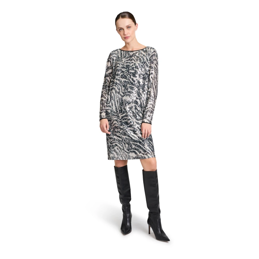 Betty & Co Paillettenjurk met boothals Multicolor Dames