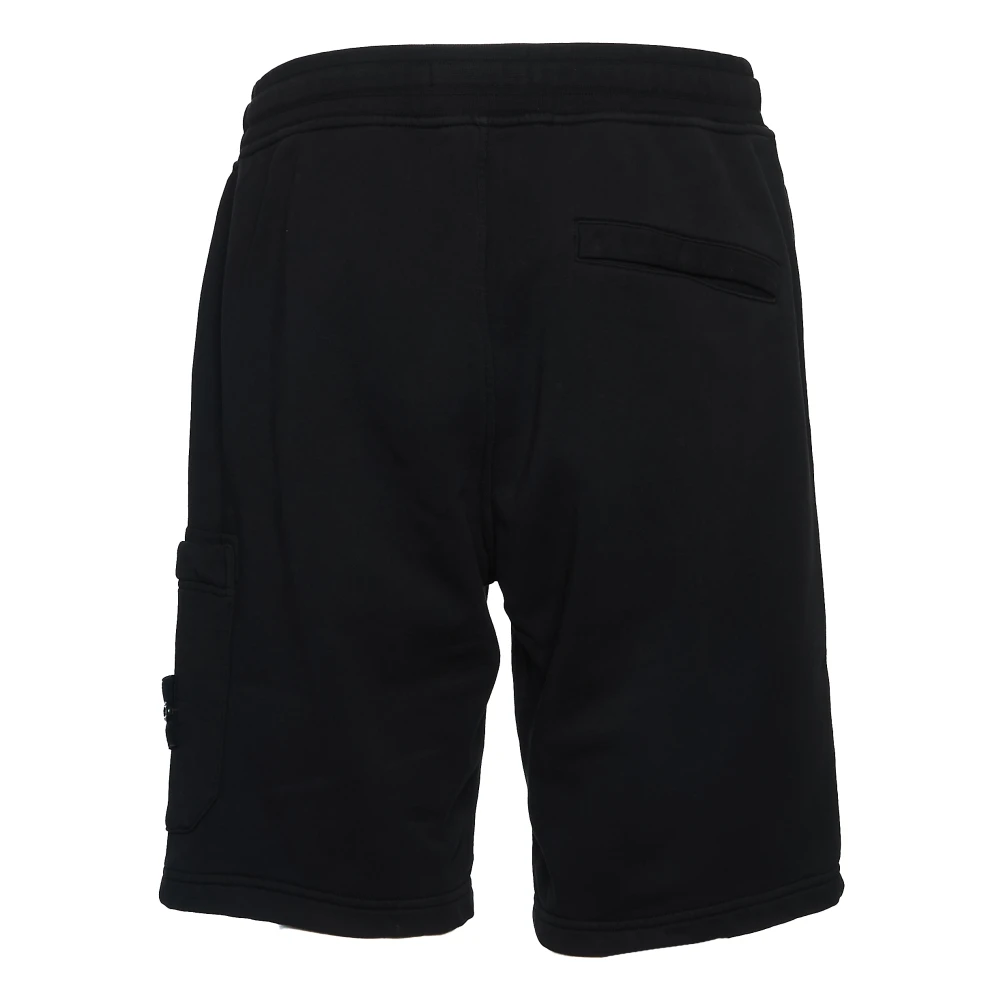 Stone Island Zwarte Fleece Shorts Black Heren