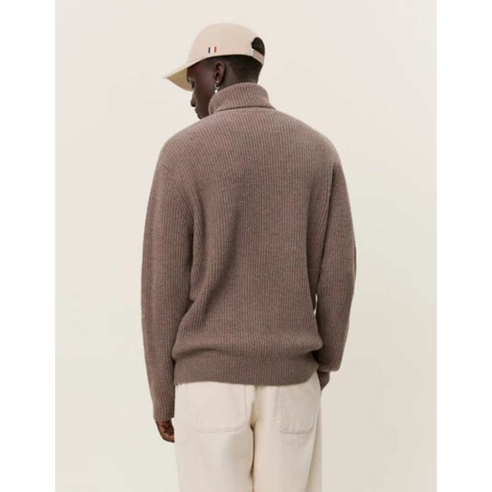 Les Deux Eddie Wool Rib Roll Neck Sweater Black Heren