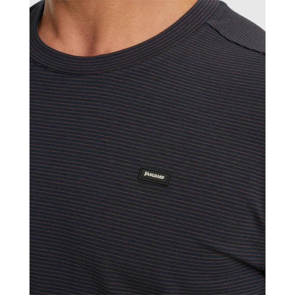 Vanguard Gestreept Crewneck T-shirt Blue Heren