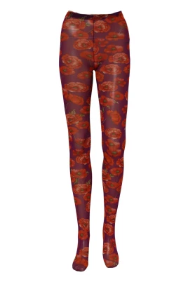 Tights med blommigt tryck