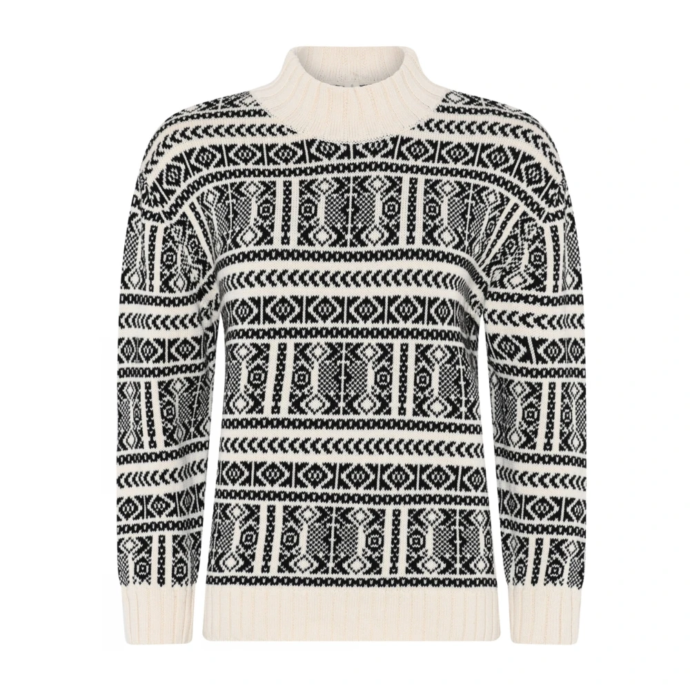 Skovhuus Oversized Jaquar Blouse Creme Multicolor Dames