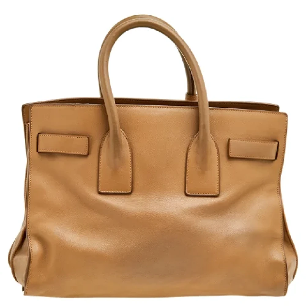 Yves Saint Laurent Vintage Pre-owned Leather totes Beige Dames