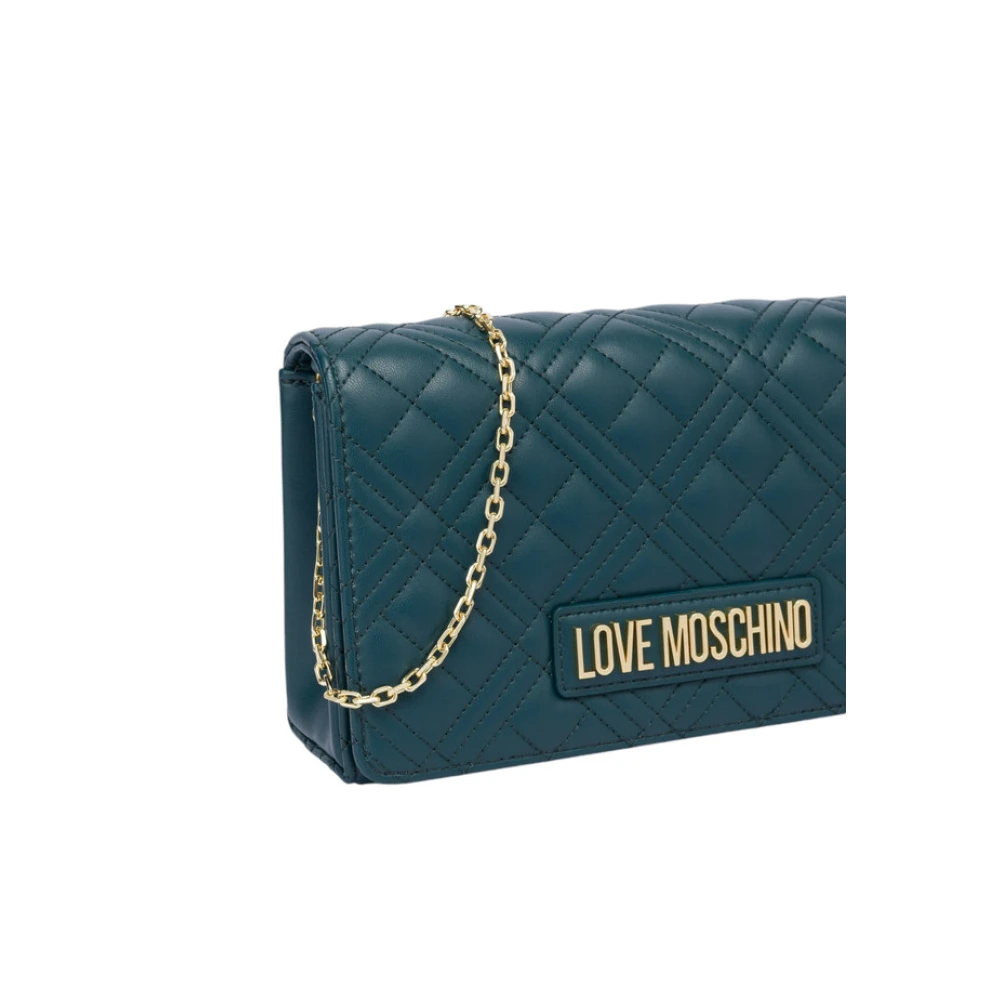 Love Moschino Gewatteerde schoudertas voor vrouwen Green Dames