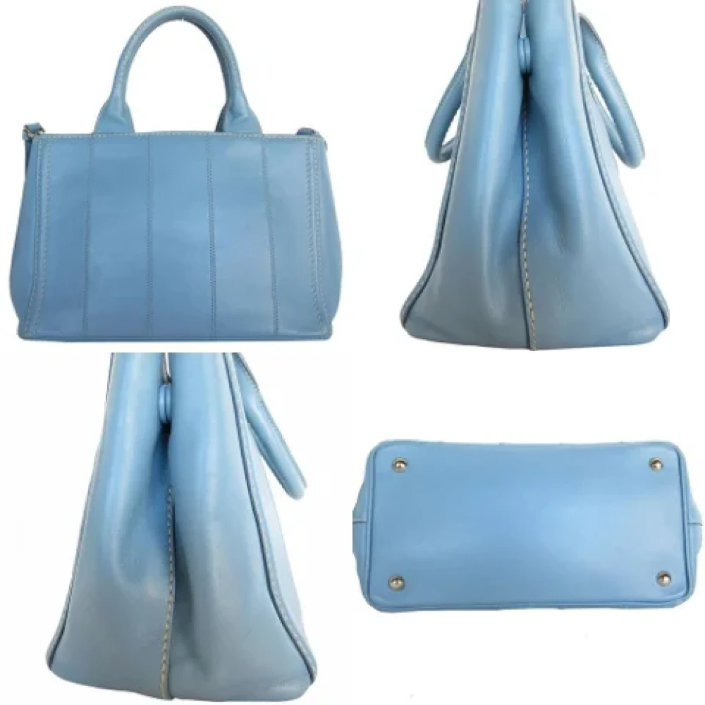 Prada Vintage Pre-owned Leather prada-bags Blue Dames