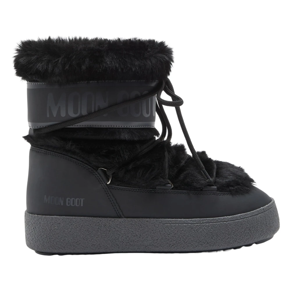 Moon Boot Girls Black Kids Boots, 37 Eu, Ltrack Faux-Fur Boots